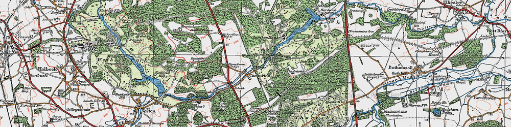 Old map of Carburton in 1923