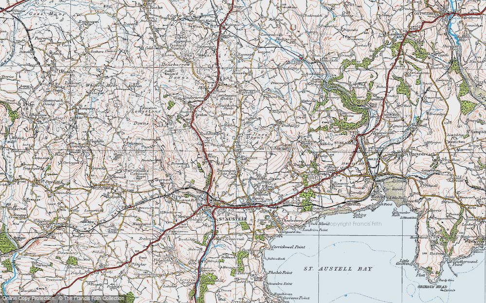 Old Map of Carclaze, 1919 in 1919