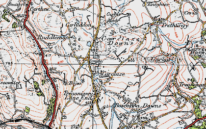 Old map of Carclaze in 1919