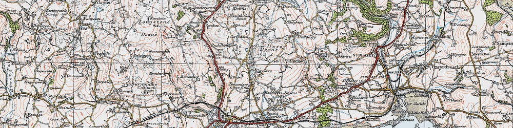 Old map of Carclaze in 1919