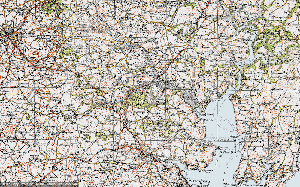 Old Map of Carclew, 1919 in 1919
