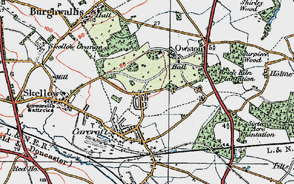 Old map of Carcroft in 1923