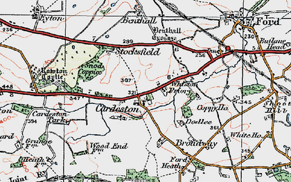 Old map of Cardeston in 1921
