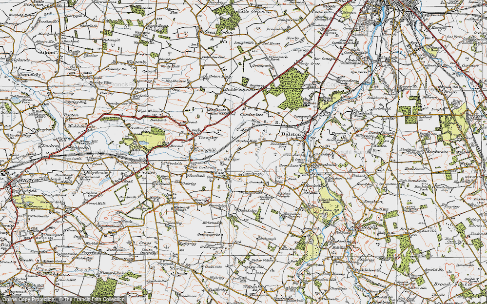 Old Map of Cardew, 1925 in 1925