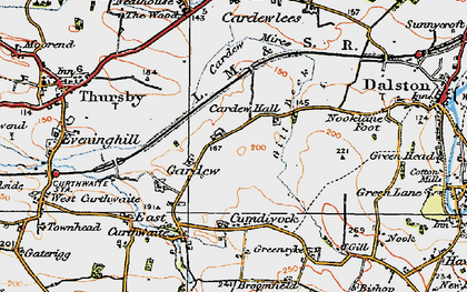 Old map of Cardew in 1925