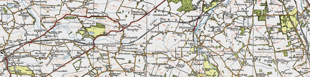 Old map of Cardew in 1925