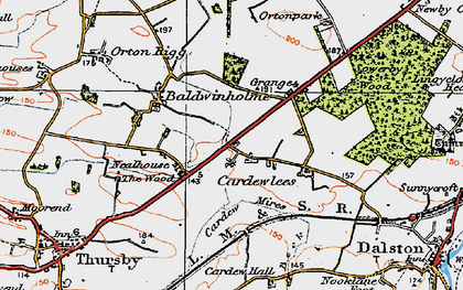 Old map of Cardewlees in 1925