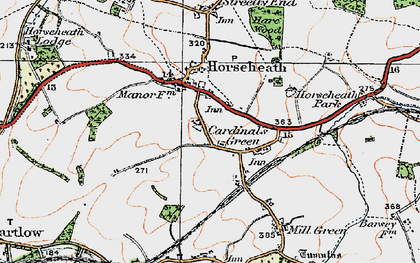 Old map of Cardinal's Green in 1920