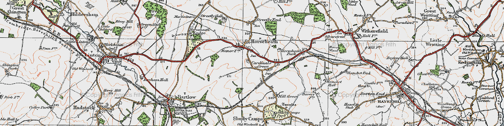 Old map of Cardinal's Green in 1920