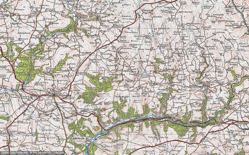 Old Map of Cardinham, 1919 in 1919