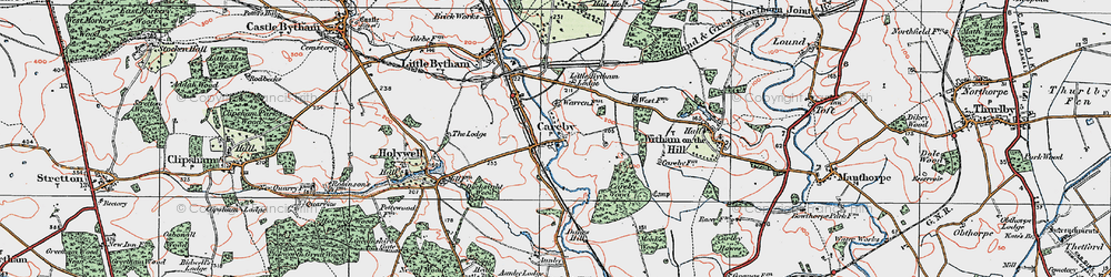 Old map of Careby in 1922
