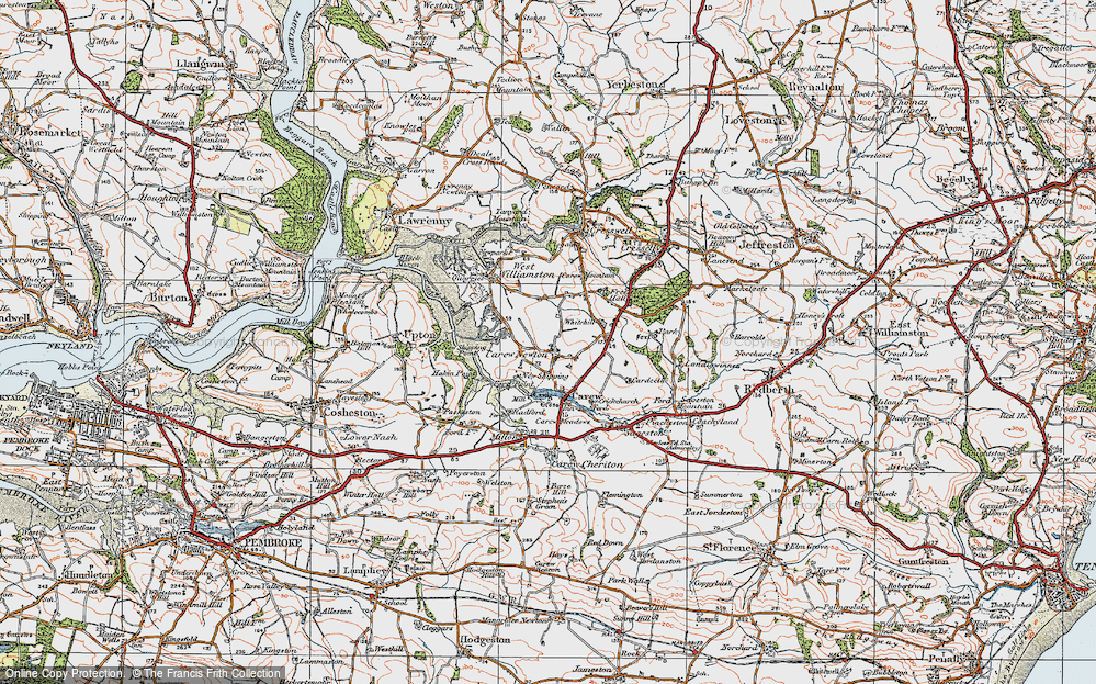 Old Map of Carew Newton, 1922 in 1922