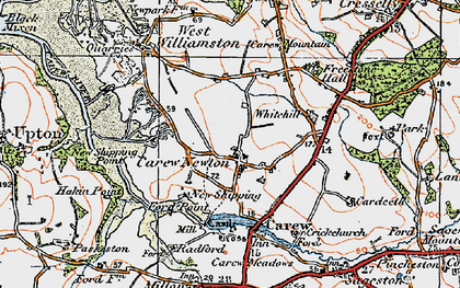 Old map of Carew Newton in 1922
