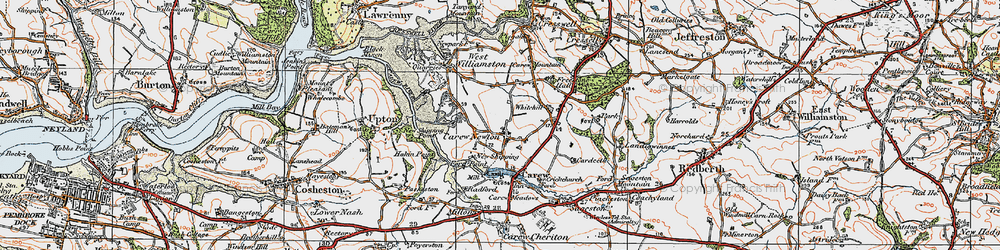 Old map of Carew Newton in 1922