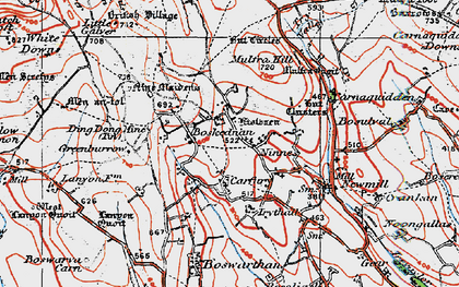 Old map of Carfury in 1919