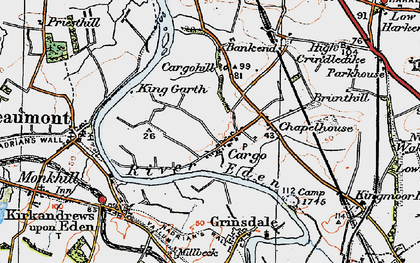 Old map of Bankend in 1925