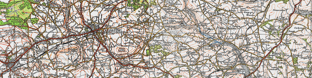Old map of Carharrack in 1919
