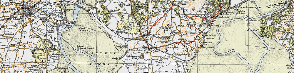Old map of Cark in 1925