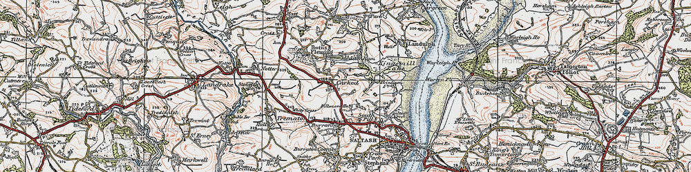 Old map of Carkeel in 1919