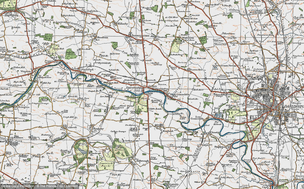 Old Map of Carlbury, 1925 in 1925