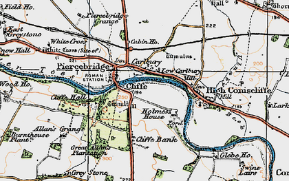 Old map of Carlbury in 1925