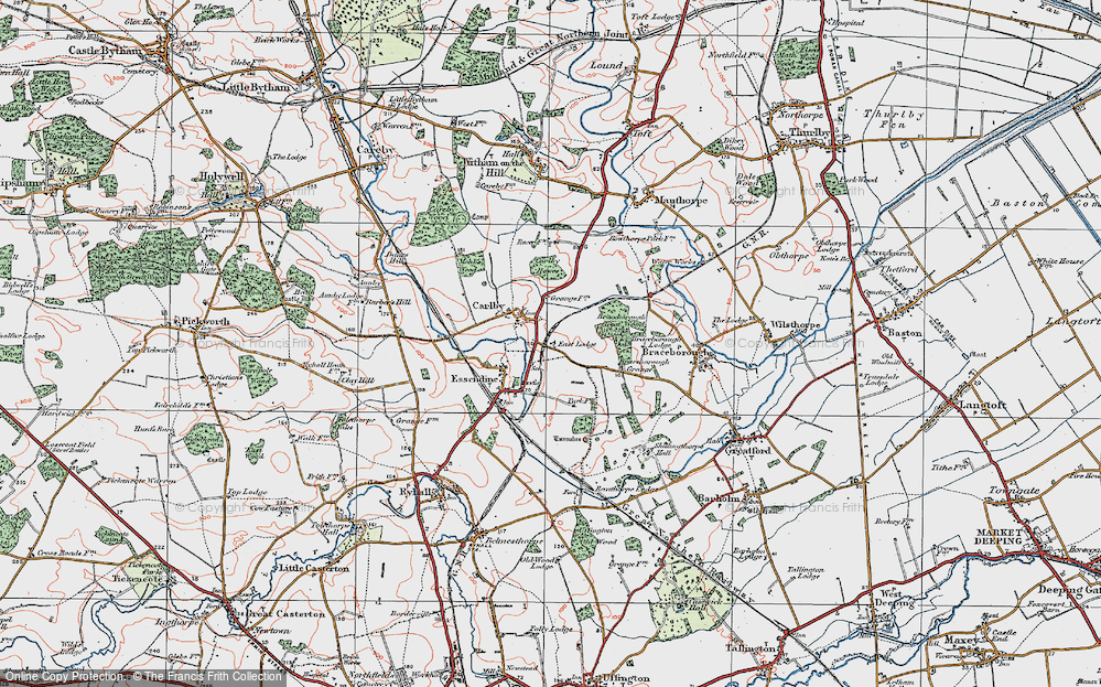 Old Map of Carlby, 1922 in 1922