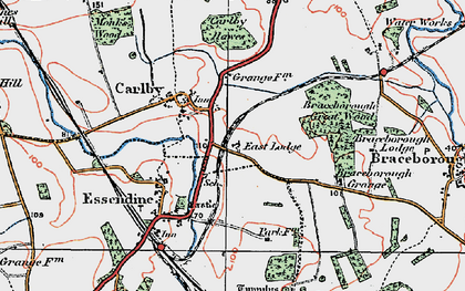 Old map of Braceborough Great Wood in 1922