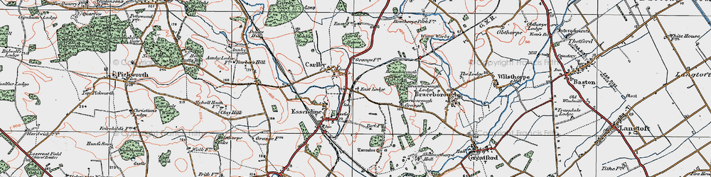Old map of Braceborough Great Wood in 1922