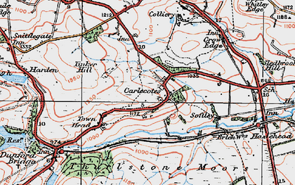 Old map of Thurlstone Moors in 1924