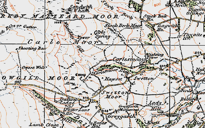 Old map of Carlesmoor in 1925
