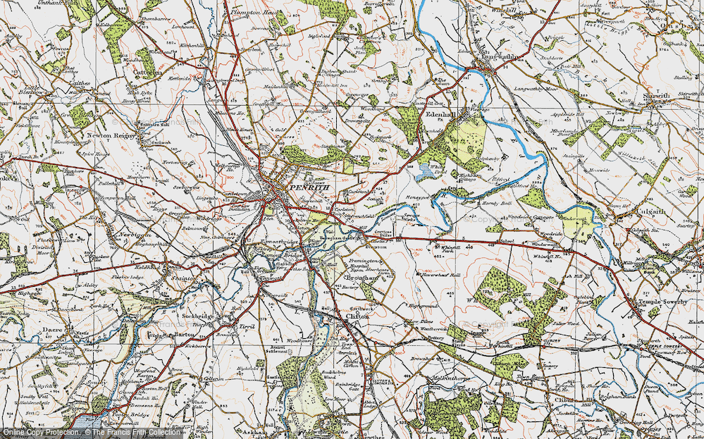 Old Map of Historic Map covering Brocavvm (Roman Fort) in 1925