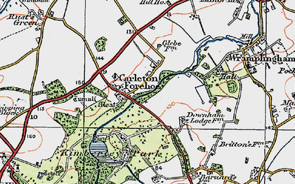 Old map of Carleton Forehoe in 1921