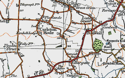 Old map of Carleton Rode in 1921