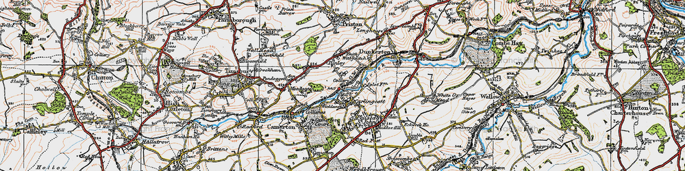 Old map of Carlingcott in 1919