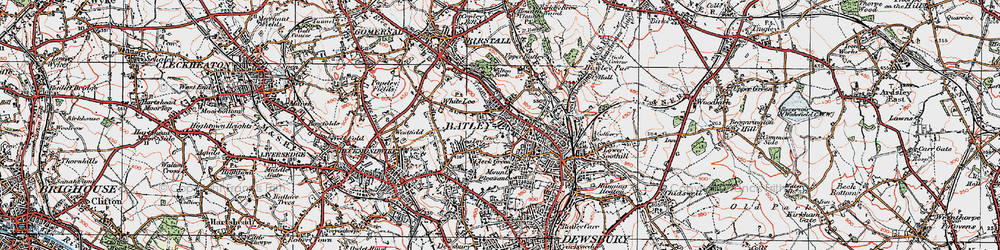 Old map of Carlinghow in 1925