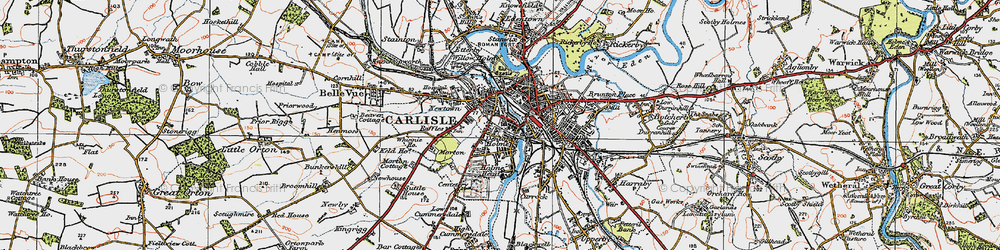 Old map of Carlisle in 1925