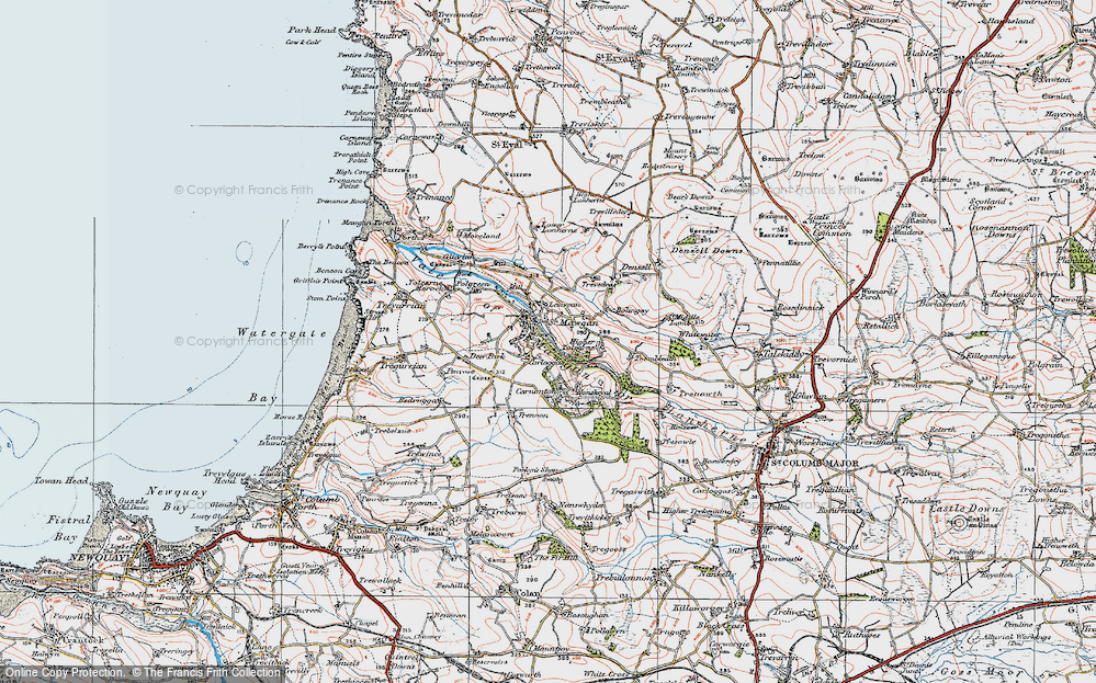 Old Map of Carloggas, 1919 in 1919