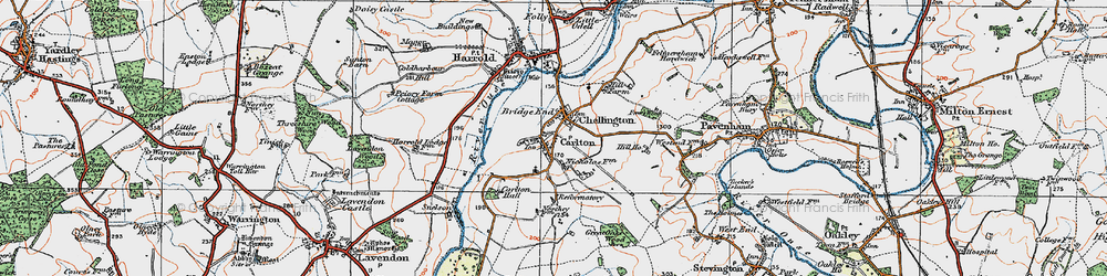 Old map of Carlton in 1919