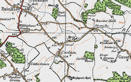 Old map of Carlton in 1920