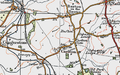 Old map of Battlefield Line, The in 1921