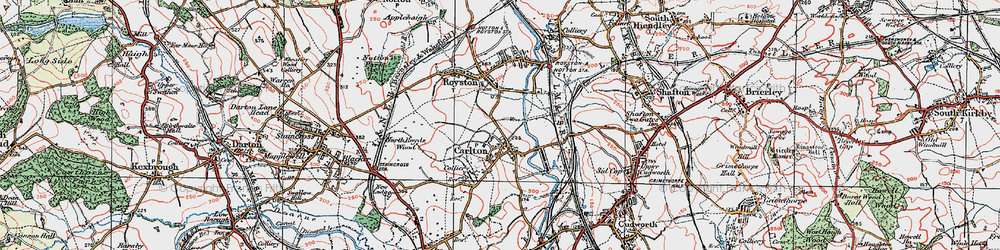 Old map of Carlton in 1924