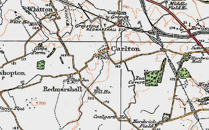 Old map of Carlton in 1925