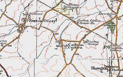 Old map of Carlton Curlieu in 1921