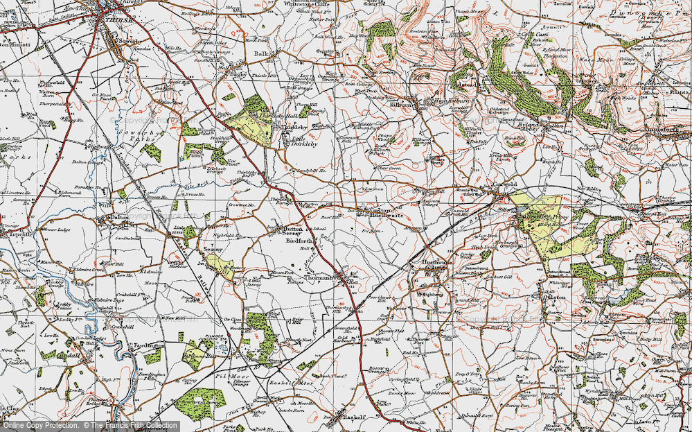 Old Map of Carlton Husthwaite, 1925 in 1925