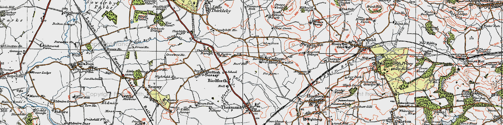 Old map of Carlton Husthwaite in 1925