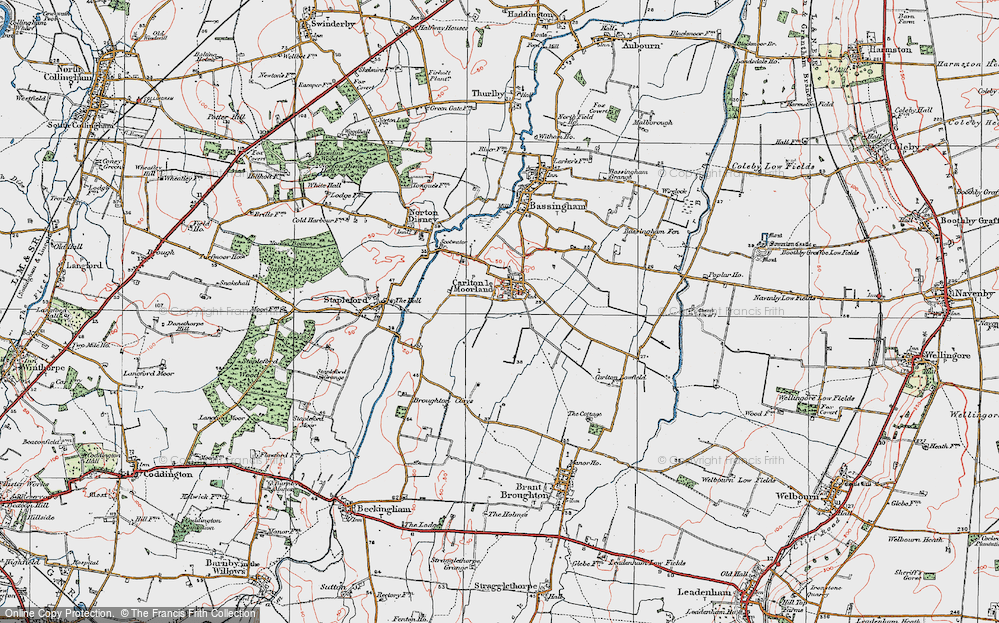 Old Map of Carlton-le-Moorland, 1923 in 1923