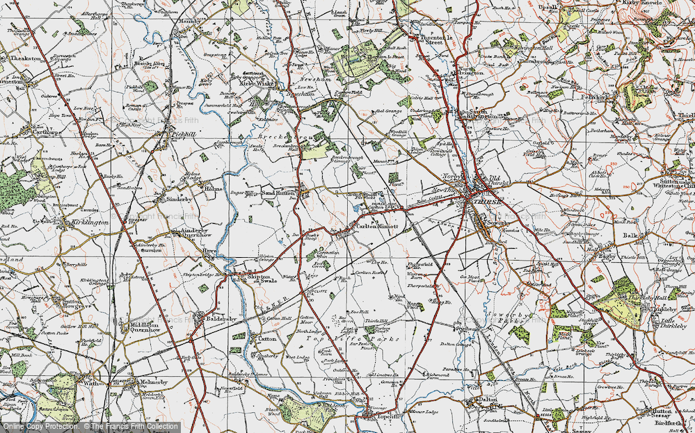 Old Map of Carlton Miniott, 1925 in 1925