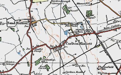 Old map of Carlton Miniott in 1925