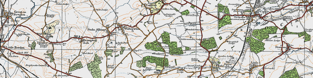 Old map of Carlton Purlieus in 1920