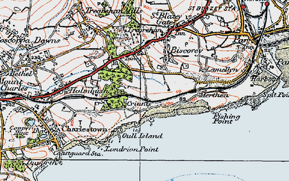 Old map of Carlyon Bay in 1919